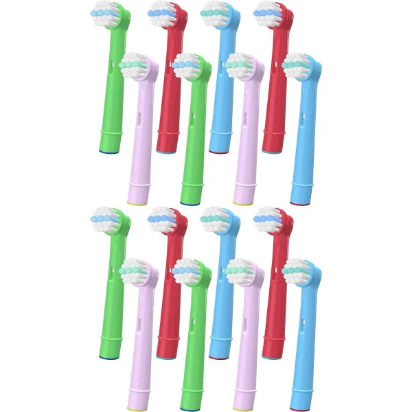 16 stk. børne tandbørstehoveder kompatible med Oral B, elektriske tandbørstehoveder til børn kompatible med Braun udskiftningshoveder