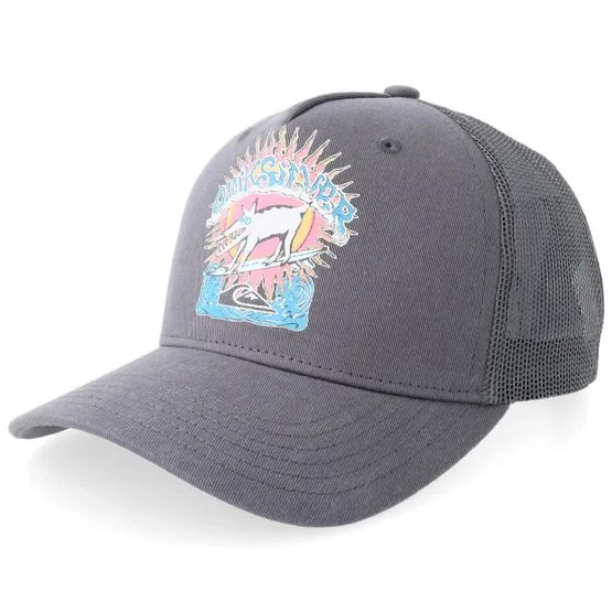 Quiksilver - Grå trucker Caps - Kids Decades Iron Gate Trucker @ Hatstore