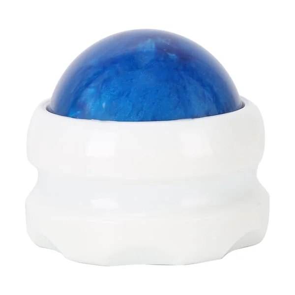 Essential Oil Massage Ball Muscle Relaxing Roller Ball Massager for Neck, Legs, Hand (White Base) Blue
