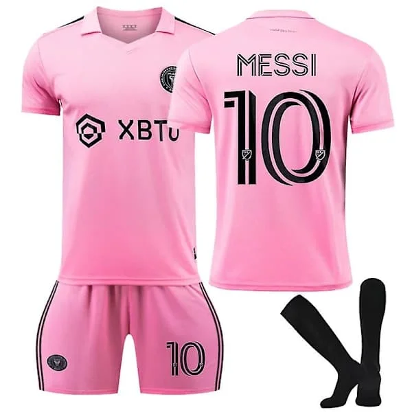 Inter Miami Lionel Messi #10 Fotbollströja Set T-shirt och rosa rosa rosa 26 pink 26