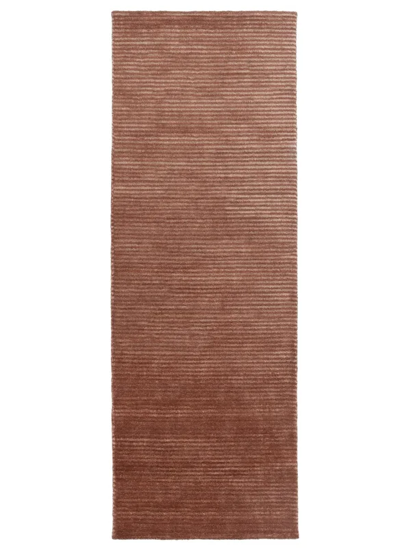 Plain (Single Colored) Fine Stripe Burgundy Red Runner Rug Small Oeko-Tex
