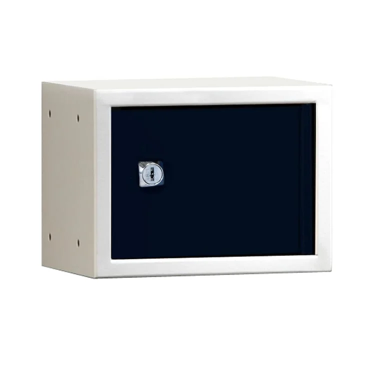 Værdiskab CUBE, hvid med sort dør, 150x200x150 mm
