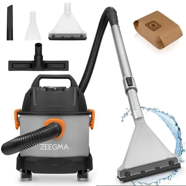 ZEEGMA Zonder Pro Compact våt- och torrdammsugare - 1000W - 6L - Med tillbehör och HEPA-filter