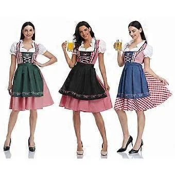 Oktoberfest Beer Maid Costume Bavarian Traditional Dirndl Dress Cosplay Fancy Dress for Women (S Black)