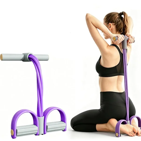 Pedal Resistance Band with Handles, 6-Tube Multifunctional Elastic Yoga Resistance Band, Natural Rubber Foot Pedal Resistance Band, Stretch Training 