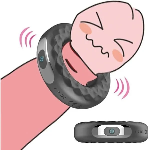 Massageapparat, 10 Frekvens Vibrator Kuk Silikonringar Sexleksaker för Män Manlig Erektion Fördröjning Utsöndring Stark