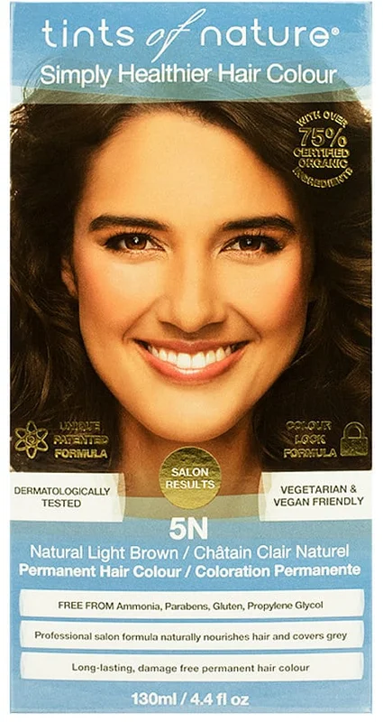Tints of Nature Naturlig hårfarve Natural Light Brown 5N 130 ml, Hår, Hårfarve, Permanent Hårfarve