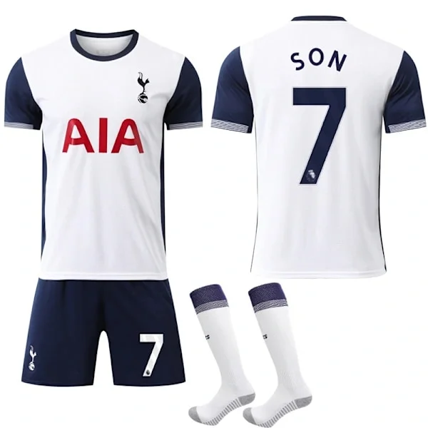 Tottenham Hotspur Lasten Pelipaita 2024-2025, Kotipaita, Jalkapallopaita Nro 7 SON Lapsille ja Aikuisille - Täydellinen 26
