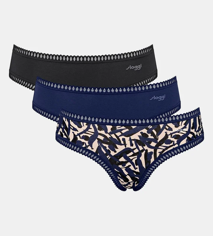 Sloggi Go Crush Hipster 3-Pak Blue - Dark Combination L, Tøj & Bolig, Dametrusser, Hipster Trusser