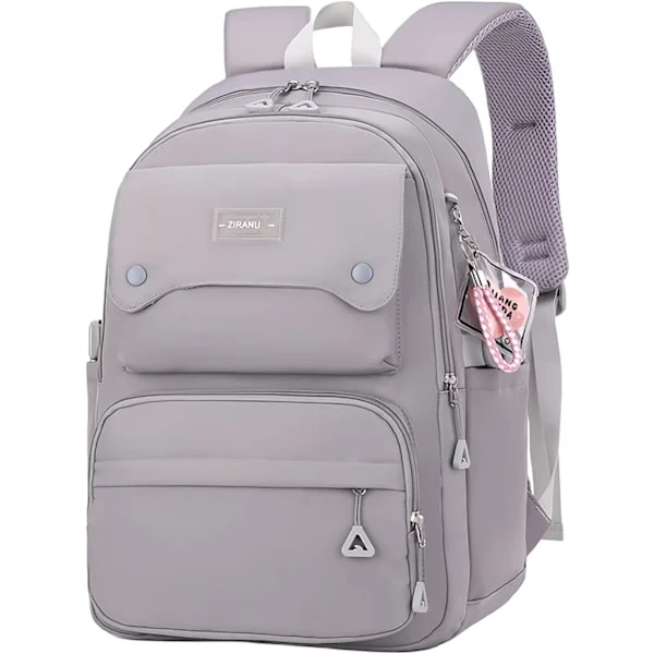 Solid Color School Bag, Black Backpacks for Teenage Girls, Multi-Pocket School Bags for Primary School Girls, Lightweight Casual Backpack