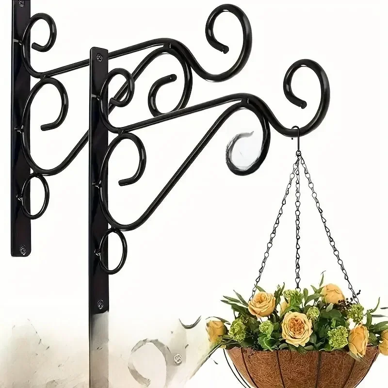 AliExpress - 2 stks Outdoor Hangende Plant Stand Outdoor Bloempot Haak Muur Planter Hanger Rustieke Ijzeren Muur Haken Bloempot Hanger Met Schroeven