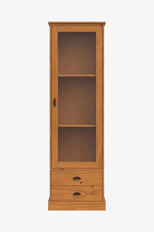 Loft24 - Harry Vitrineskap med 1 glassdør og 2 skuffer i furu - Beige - Skap - Fra Homeroom