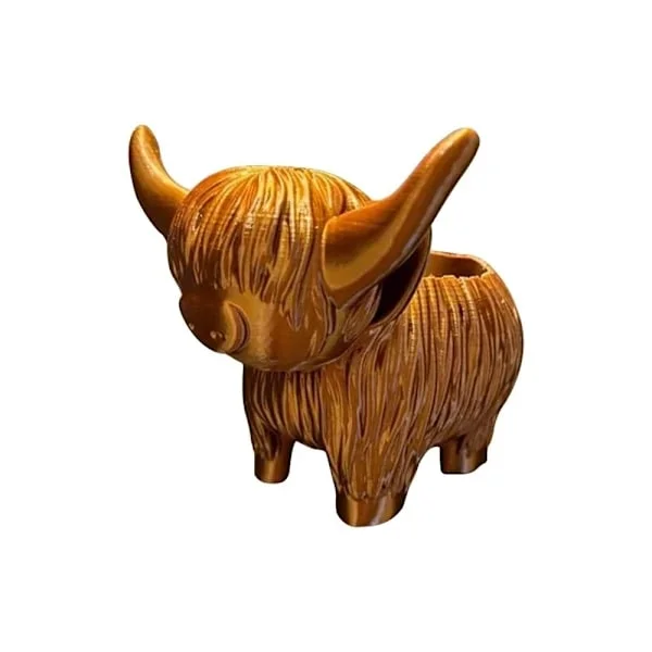 Highland Cow Plantekasse Plant Kruka GUL Gul