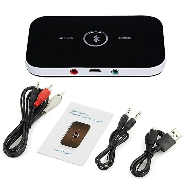 Opgraderet Bluetooth 5.0 Audio Transmitter Receiver Adapter AV AUX 3.5mm Jack Stereo Musikafspiller USB Trådløs Audio Dongle Konverter Til Bil PC TV