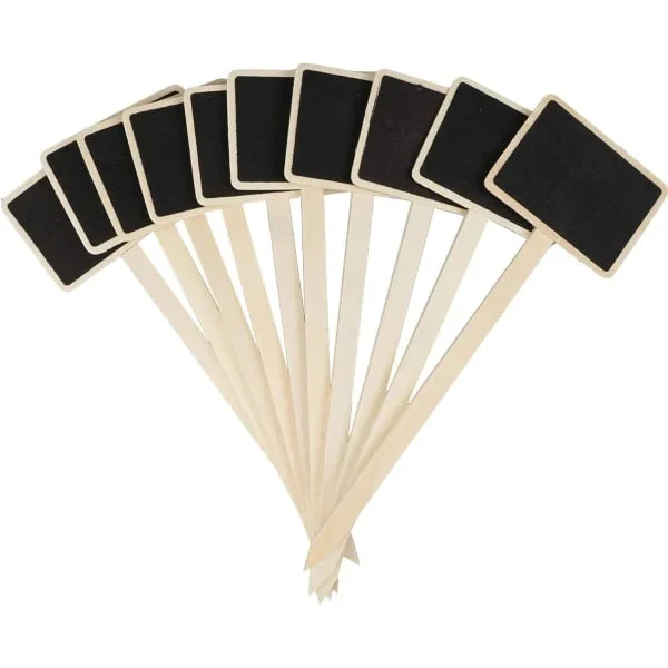 Mini Wooden Chalkboard Inserts Wood Plant Labels Marker Chalkboard Garden Labels Signs Decorative Flowers Price Tags