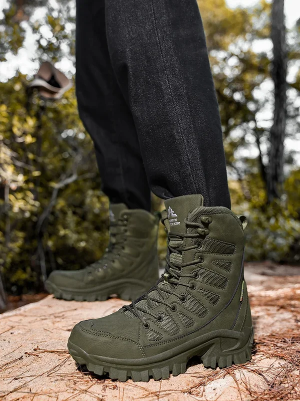 AliExpress - Neue Hochwertige Leder-Arbeitsstiefel für Herren, Hohe Herren-Wüstenkampfstiefel, Rutschfeste Outdoor-Wanderschuhe, Herren-