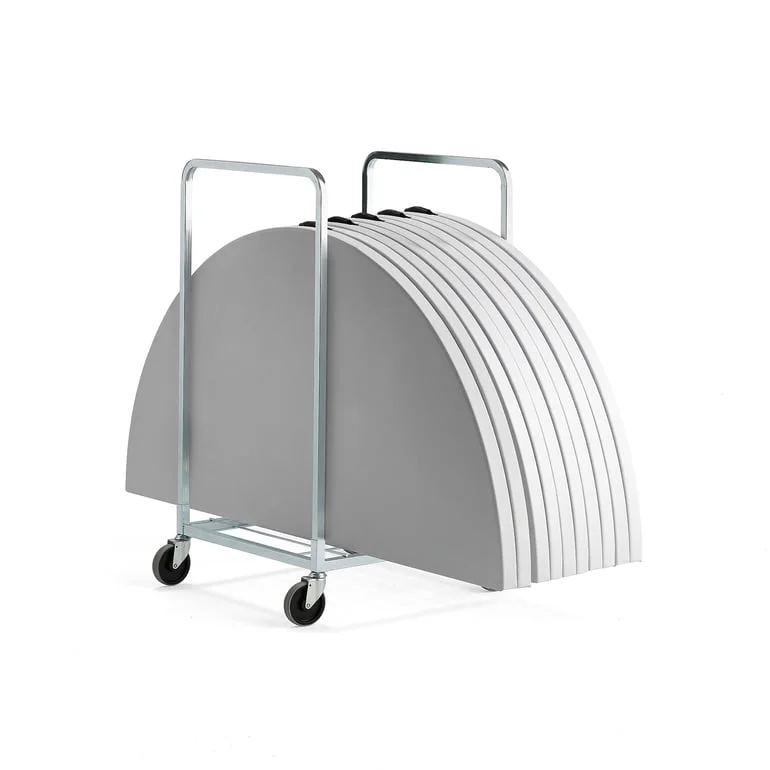 Paketpris, 5 fällbara bord, Ø1830 mm + 1 bordstransportör