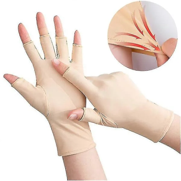 UV-skyddande Fingerlösa Handskar Lätta Stretchiga Solskyddande Fingerlösa Handskar för Utomhussporter Hudfärg