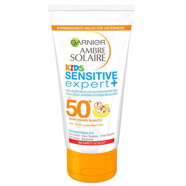 Solskydd för barn SPF50+ - Garnier Ambre Solaire/ Vattenfast/ Sn