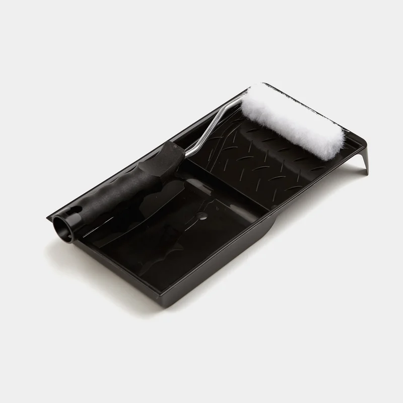 Roller set Basic, polyester fabric, 10 cm, roller frame + paint tray + 1 roller sleeve