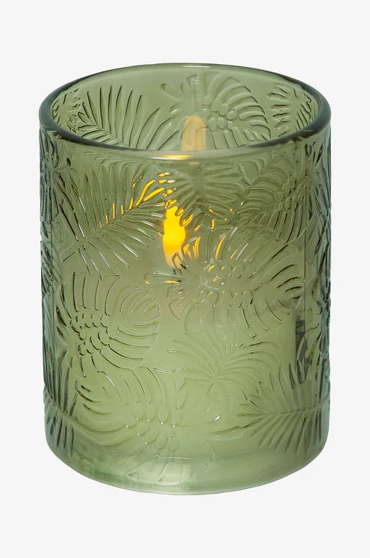 Star Trading - LED Kubbelys Flamme Leaf 12,5 cm - Grønn - Lys - Fra Homeroom