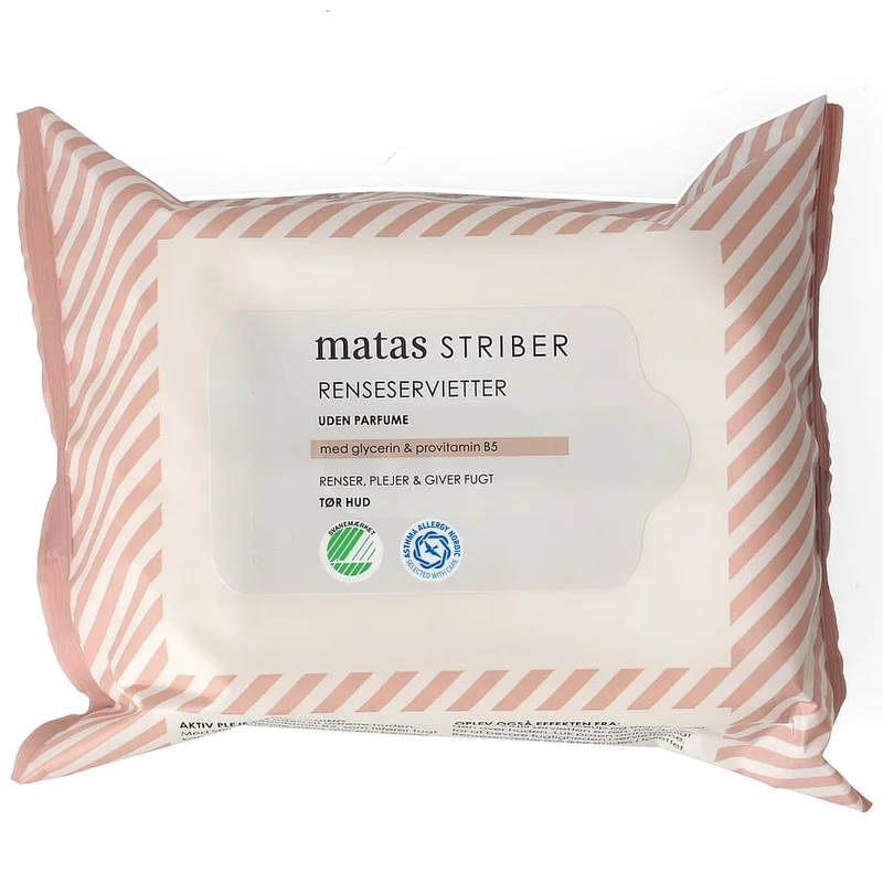 Matas Striber Renseservietter Tør Hud Uden Parfume 25 stk, Hudpleje, Renseprodukter, Renseservietter