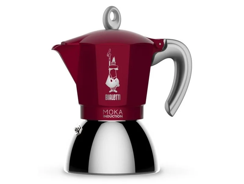 Bialetti Moka Induksjon, rød, espressokanne til 6 kopper