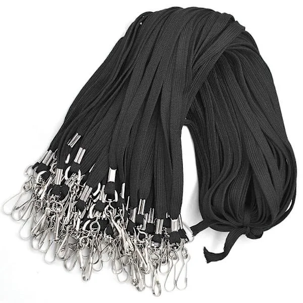 Black Lanyards 100 Pack Bulk Badge Lanyards for ID Badges Neck Cruise Lanyards Name Tag Lanyards ID Holders for Longer Periods.