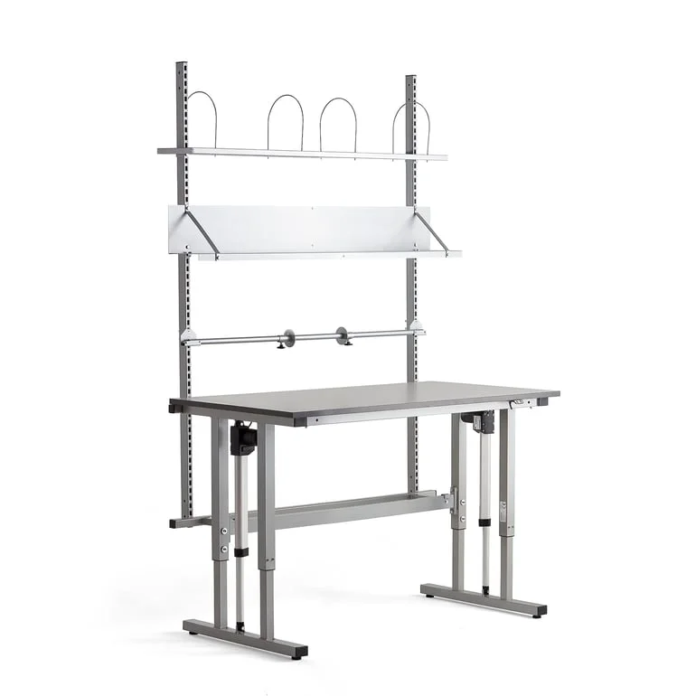 Packbord, höj-och sänkbart, 1500x800 mm, ljusgrå