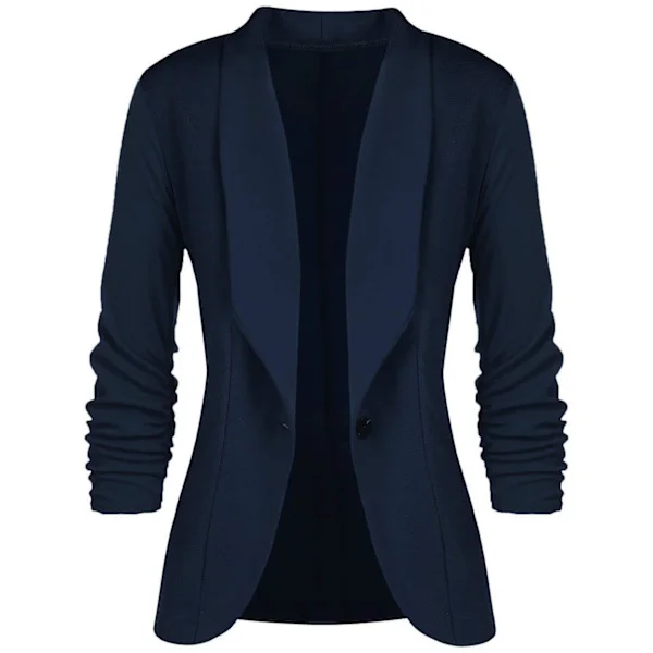 Kavaj med jerseykrage, lång ärm, slim fit, dammode, kort kavaj