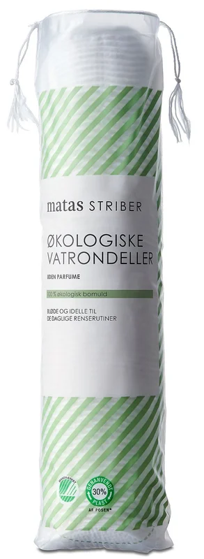 3 for 39,-, Matas Striber Økologiske Vatrondeller 80 stk., Hudpleje, Tilbehør Til Ansigtsrens, Vatrondeller