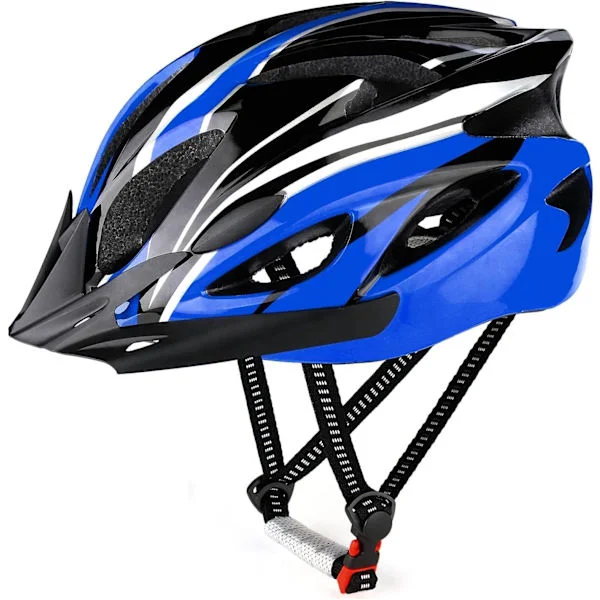 Sykkelhjelm, Justerbare Hjelmer for Terreng- og Landeveissykkel, 18 Ventiler med Justerbar Stropp & Avtakbart Visir (Hodeomkrets 57-62cm)