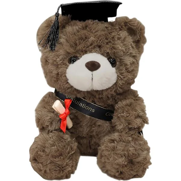 Examenspresent Nallebjörn 9”/23cm Plysch Examen Nallebjörn Gosedjur med Hatt 2024 Examenspresent Plysch Nalle Gosedjur
