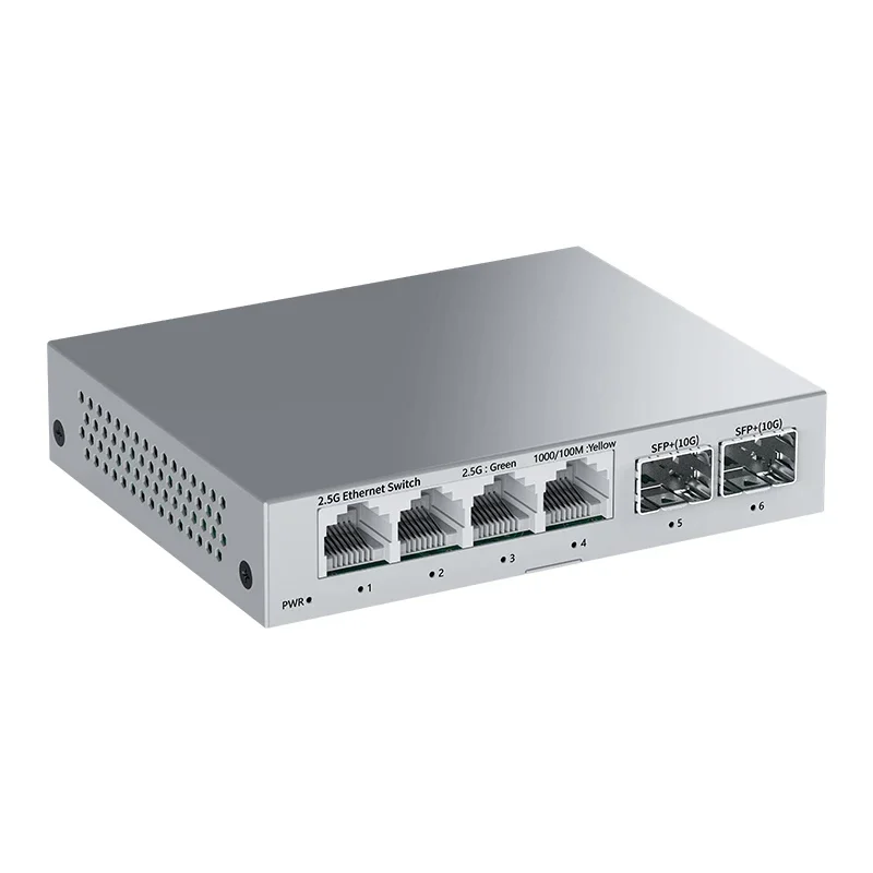 AliExpress - HORACO 2.5Gb Switch 2.5GBASE-T 4 ports 2.5G RJ45 avec 2 ports 10G SFP + Switch réseau Plug and Play non géré sans ventilateur