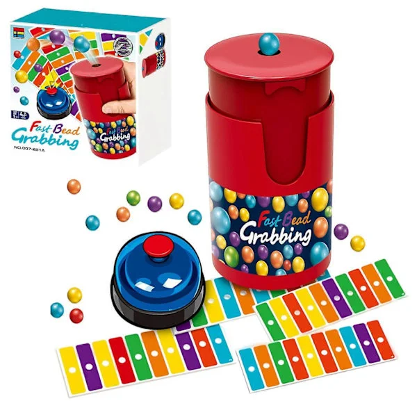 Match Color Bingo Spelset med 90 Pärlor & 6 Kodkort - Snabbt Pärlgripande Spel för 2-4 Spelare Familjefest