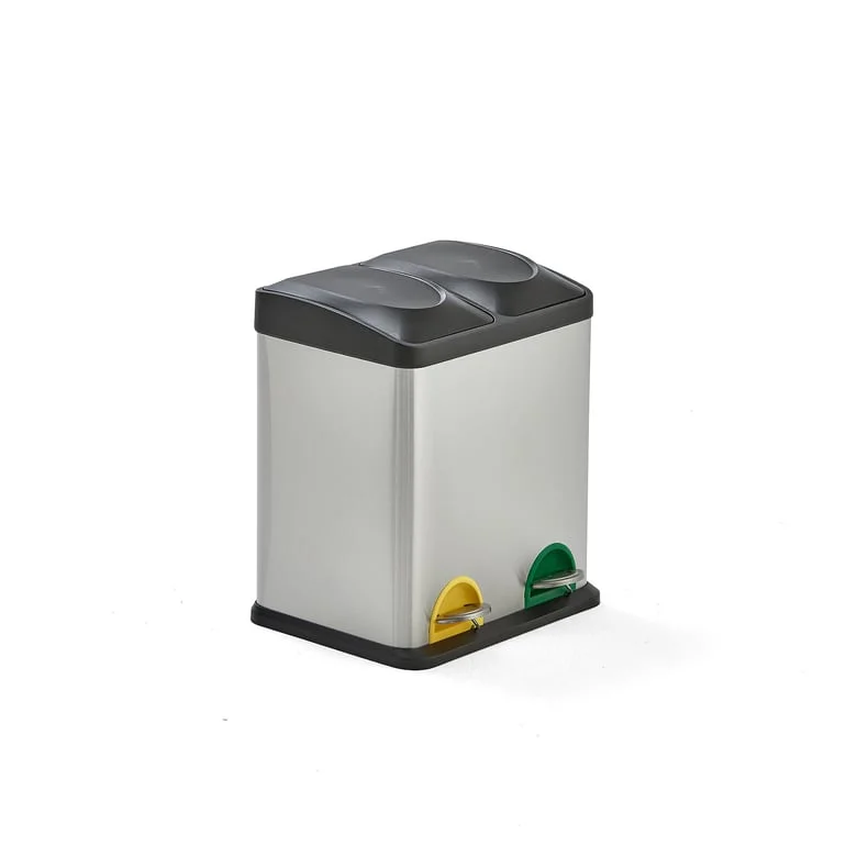 Waste sorting unit ADDISON, 2 bins, 480x395x340 mm, 30 L