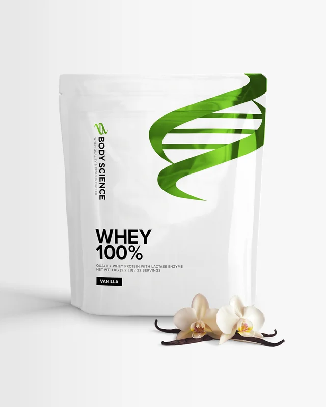 Proteiinijauhe Whey 100% - 1 kg - Vanilla - Body Science - Heraproteiini, Proteiini