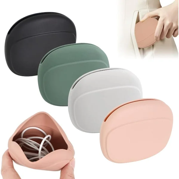 4 st Mini Silikon Hörlursfodral - Liten Förvaringslåda Kabel och Laddare Väska Hörlursskydd för In-Ear Hörlurar För Hörlurar och Laddning_yu