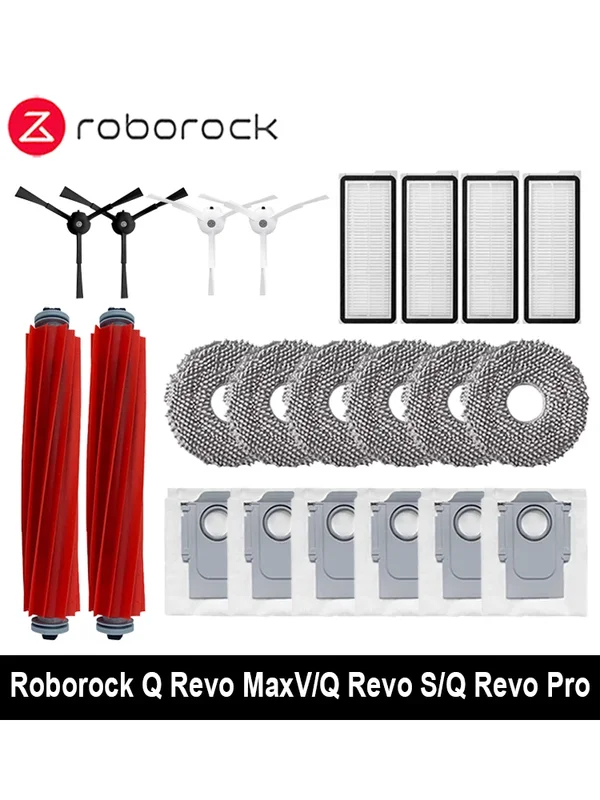 AliExpress - Für Roborock Q Revo MaxV/Q Revo S/Q Revo Pro Roboter Staubsauger Reiniger Zubehör Staubbeutel Hauptseite Pinsel Hepa-Filter Tücher Ersatz