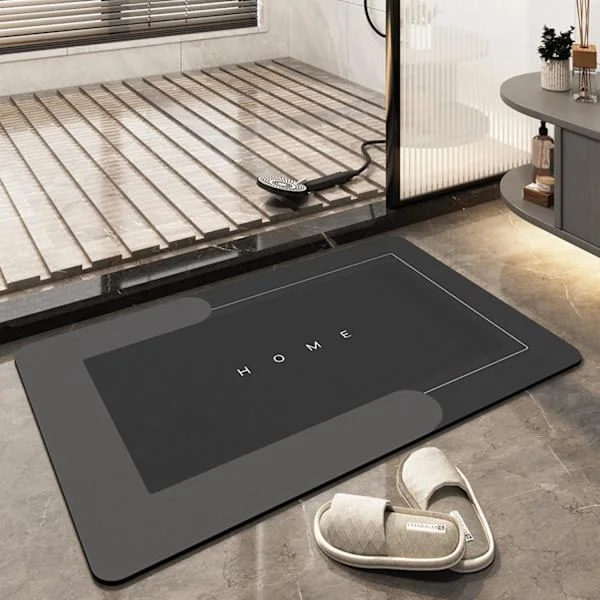 Superabsorbent Floor Mat, Quick-Drying Bathroom Mat, Simple Kitchen Doormat, Machine Washable Large Living Room Mat (40 x 60 cm) Dark Gray