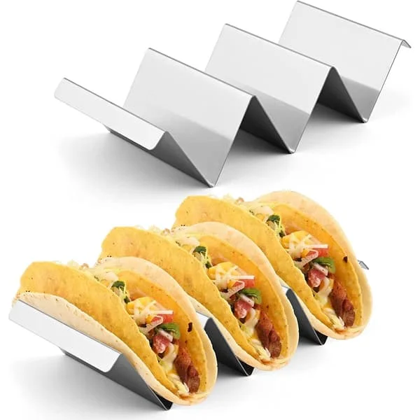 Tacoholdere, 2-pakning Pølseholdere, Rustfritt Stål Lønn, Oppvaskmaskinsikker for Taco
