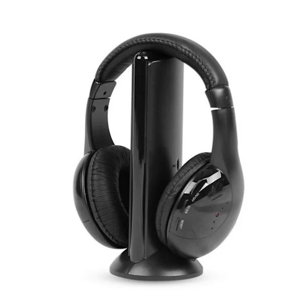 Trådløse TV-hovedtelefoner med 2.4G Digital RF-sender - Hi-Fi On-Ear trådløst headset til TV-kiggeri, spil - RCA/3.5mm/optisk port