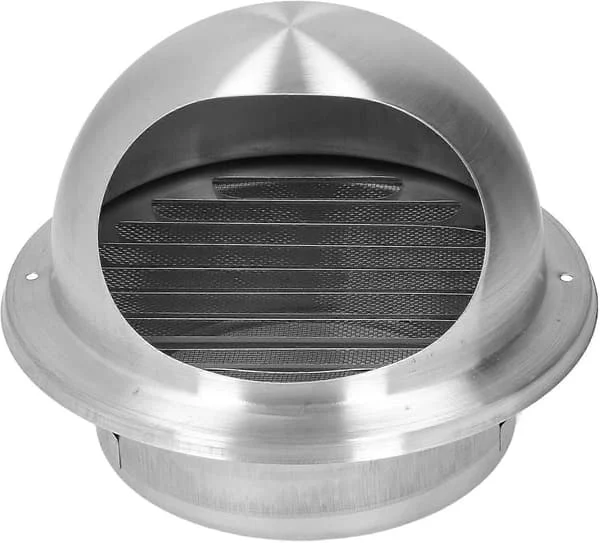 Ventilationsgaller - Lamellgaller - Väggmonterad ventilationshuv - Ventilationshuv - Rostfritt stål - Rund - 190 mm - För 155 mm rör - Reus