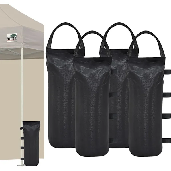 4-pack, Svarta Sandsäckar för Extra Stora Pop Up-tält, Viktkapacitet för Ez Pop Up-tält Utomhus