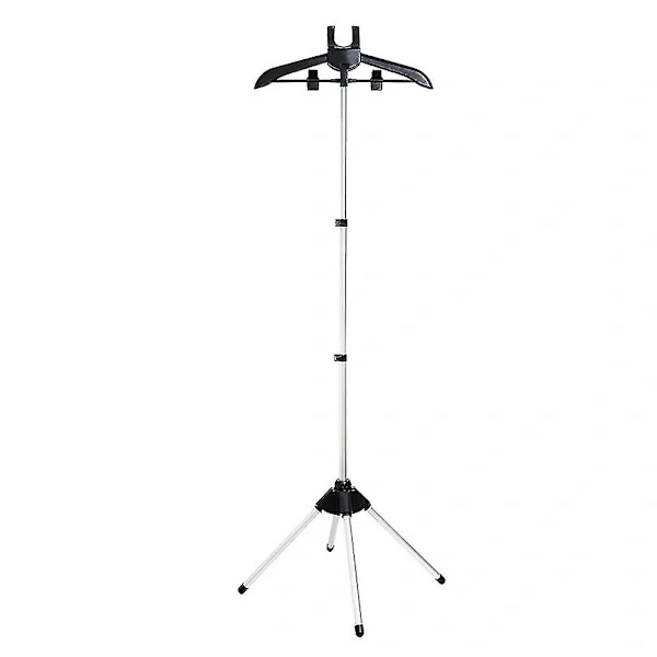 Steamer Stand - Folding Telescopic Clothing Steamer Holder, Hanger for Steaming Clothes, Garment Steamer Stand Black