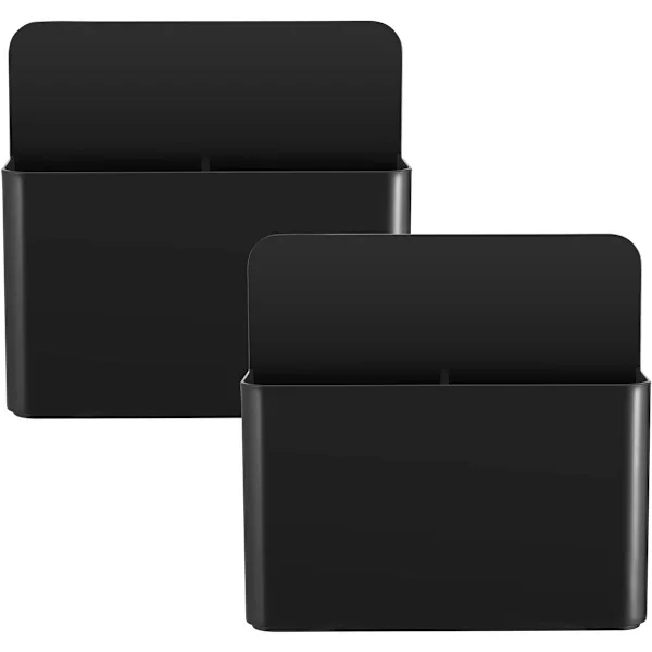 Magnetic Pen Tray, 2 Pieces Magnetic Tray, Magnetic Holder, for Refrigerator Whiteboard Office Supplies Cabinet Accessories, Black