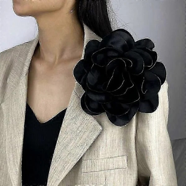 19 cm Large Fashion Flower Brooch Colorful Satin Fabric French Flower Brooch Handmade Suit Sweater Coat Decor Pins Brooches
