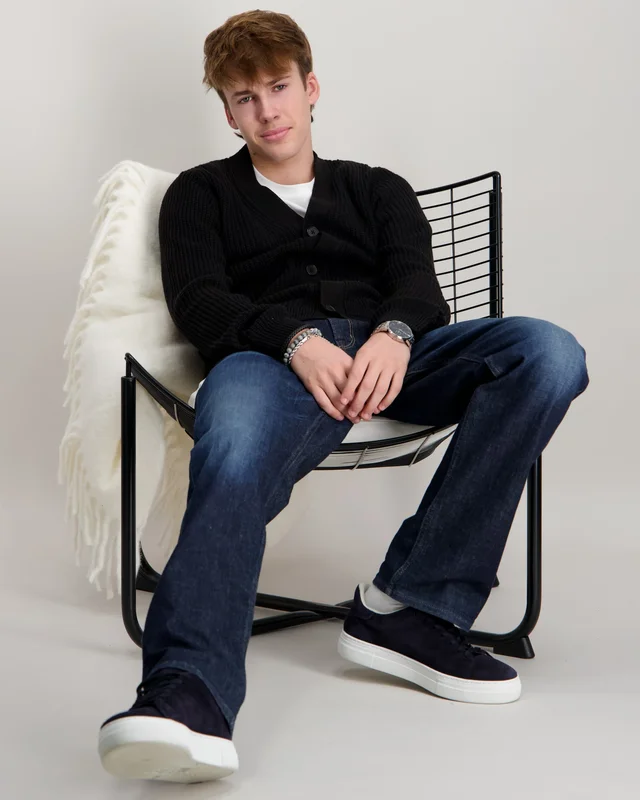 Jack & Jones JJCONNOR KNIT V-NECK CARDIGAN Schwarz Pullover Jungen - Kids Brand Store