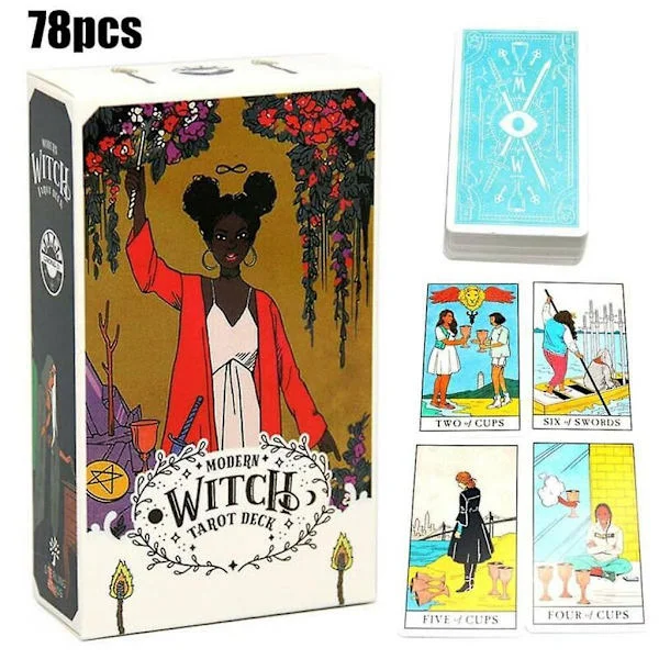 Piao 78 kort Modern Witch Tarot Deck Tarotkort Familjespel Deck Modern Witch Tarot: 78 Tarotkort med instruktioner