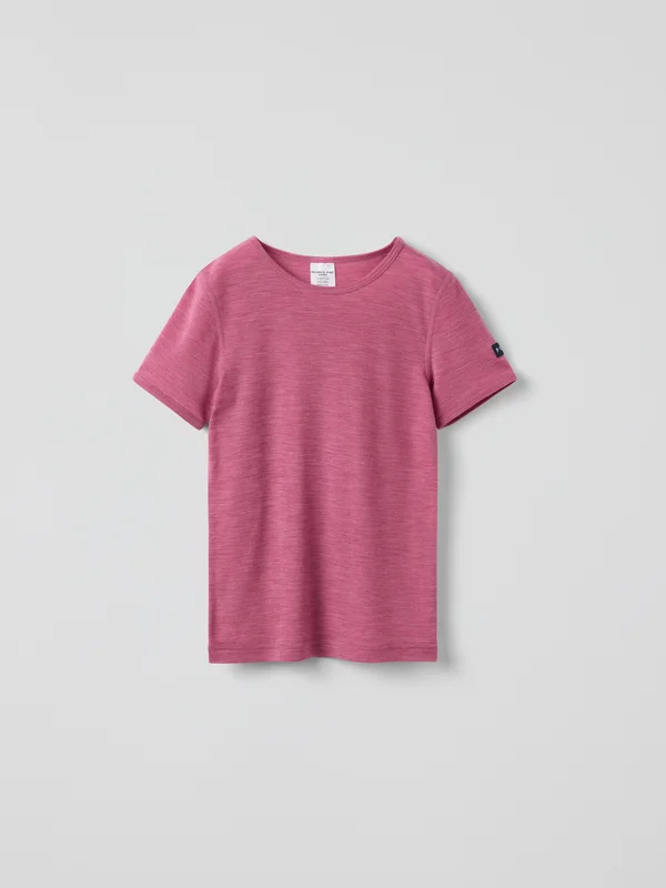Polarn O. Pyret T-shirt merinoull - 74 - 80 - barnkläder - pink